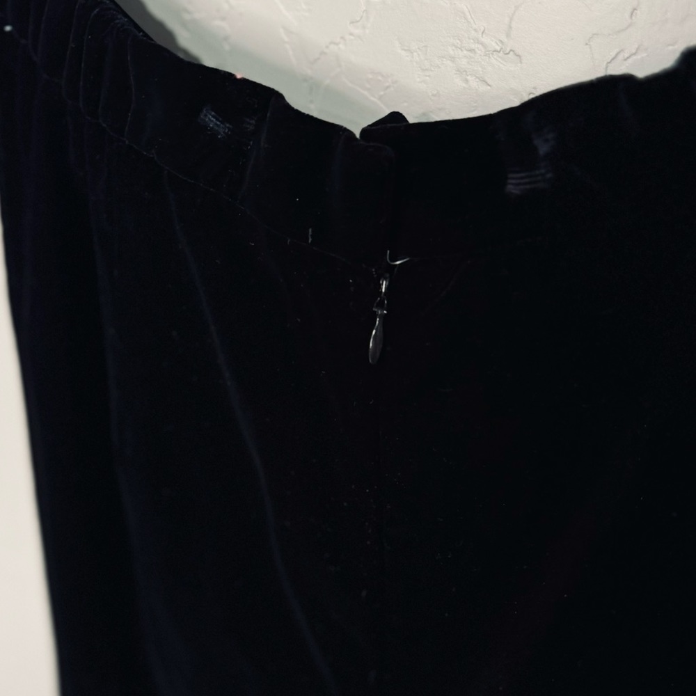 Nordstrom Wide Leg Velvet Pants Lucia Trouser Black SZ 16 LIKE NEW - Picture 7 of 16